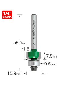 C074AX1/4TC - Rounding over 1.6mm radius x 7.9mm cut