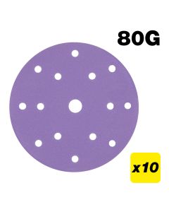 AB/150/80Z - 150mm 80G Random Orbital Sanding Disc, 10 Pack