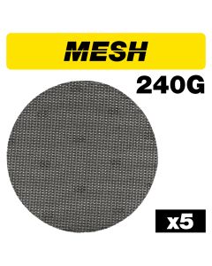 AB/225/240M - Mesh Random Orbital Sanding Disc 5pc 225mm 240 grit