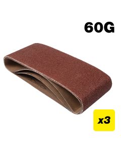 AB/B100/60A - Aluminium Oxide Sanding Belt 60 Grit 100mm x 610mm 3pc