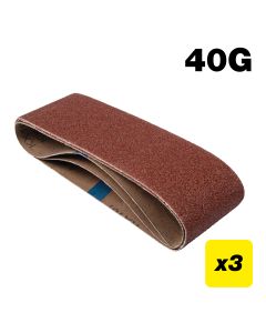 AB/B75/40A - Aluminium Oxide Sanding Belt 40 Grit 75mm x 457mm 3pc