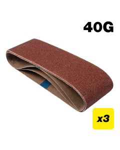 AB/B75A/80A - Aluminium Oxide Sanding Belt 80 Grit 75mm x 533mm 3pc