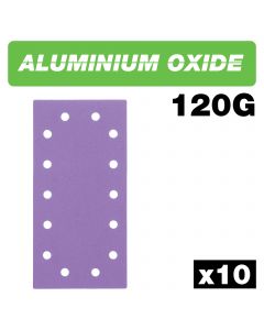 AB/HLF/120A - Aluminium Oxide 1/2 Sheet Sanding Sheet 120 Grit 115mm x 230mm 10pc