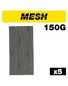 AB/HLF/150M - Mesh 1/2 Sanding Sheet 5pc 115mm x 230mm 150 grit