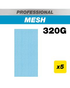 AB/HLF/320P - 115 x 230mm 320G Pro Mesh Half Sheet Sanding Pad, 5 Pack