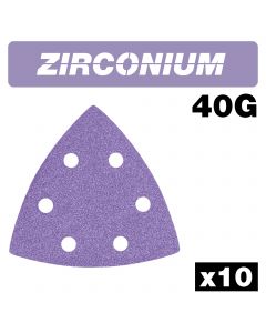 AB/HLF/40Z - Zirconium 1/2 Sheet Sanding Sheet 10pc 115mm x 230mm 40 grit