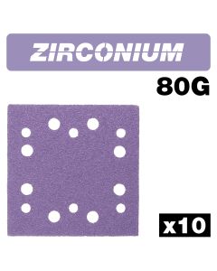 AB/QTR1/80Z - Zirconium 1/4 Sheet Sanding Sheet 10pc 114mm x 110mm 80 grit