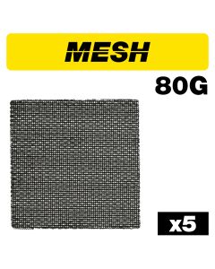 AB/QTR/80M - Mesh 1/4 Sanding Sheet 5pc 115mm x 115mm 80 grit