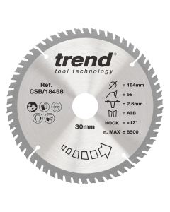 CSB/18458 - Trend Wood Circular Saw Blade 184mm x 30mm x 58T