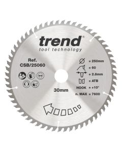 CSB/25060 - Trend Wood Circular Saw Blade 250mm x 30mm x 60T