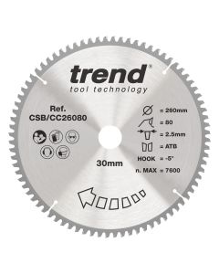 CSB/CC26080 - Trend Wood Mitre Saw Blade 260mm x 30mm x 80T