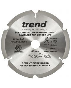 PCD/FSB/2356 - Fibreboard sawblade PCD 235mm x 6T x 30mm