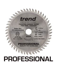 FT/160X48X20A - Saw blade fine trim 160mm x 48 teeth x 20mm