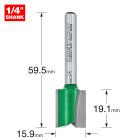 C025X1/4TC - Two Flute Cutter 15.9mm diameter