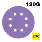 AB/125/120A - 125mm 120G Random Orbital Sanding Disc, 10 Pack