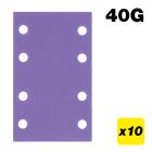 AB/133/40Z - 80 x 133mm 40G Sanding Pad, 10 Pack
