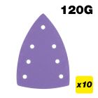 AB/DET1/120A - 100 x 150mm 7-Hole 120G Detail Sanding Pad, 10 Pack