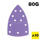 AB/DET/80Z - 100 x 150mm 11-Hole 80G Detail Sanding Pad, 10 Pack