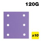 AB/QTR1/120A - 115 x 107mm 6-Hole 120G Quarter Sheet Sanding Pad, 10 Pack