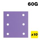 AB/QTR1/60Z - 115 x 107mm 6-Hole 60G Quarter Sheet Sanding Pad, 10 Pack