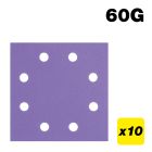 AB/QTR/60Z - 115 x 115mm 8-Hole 60G Quarter Sheet Sanding Pad, 10 Pack