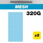 AB/THD/320P - 93 x 185mm 320G Pro Mesh Third Sheet Sanding Pad, 5 Pack