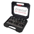 SET/SS8X1/4TC - Trend 12 piece 1/4in shank TCT Router Cutter Set - ideal starter / entry level set for smaller 1/4in collet routers.